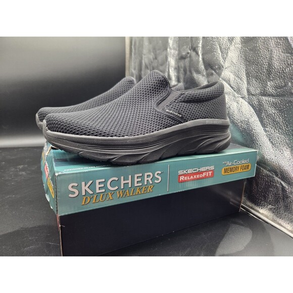 Skechers Men\'s D\'Lux Walker Murlino Black White Size 10.5 Shoe New main image 8